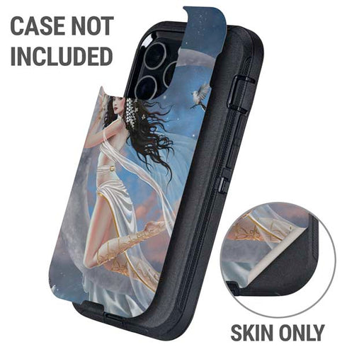 Fairy on Moon with Birds by Nene Thomas Otterbox Defender iPhone Skin