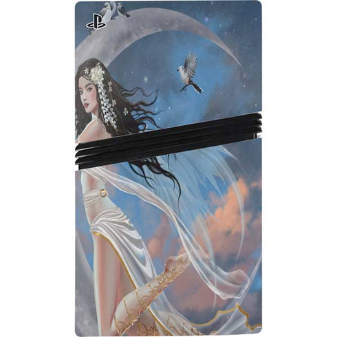 Fairy on Moon with Birds by Nene Thomas PS5 Pro Console Skin