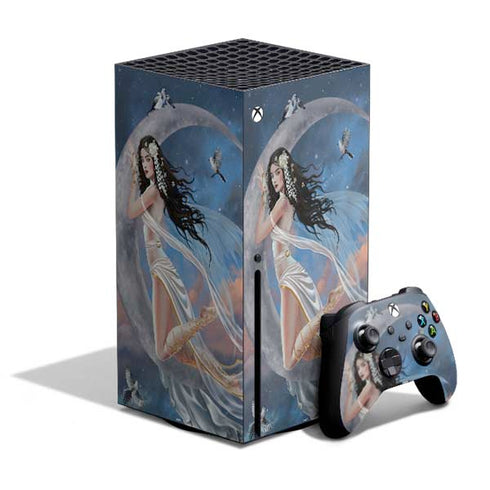 Fairy on Moon with Birds by Nene Thomas Xbox Series X Skins