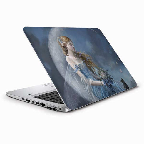Fairy with Black Cat Sitting on Moon by Nene Thomas HP Elitebook Skin