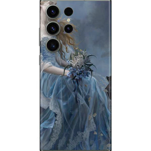 Fairy with Black Cat Sitting on Moon by Nene Thomas Galaxy Skins
