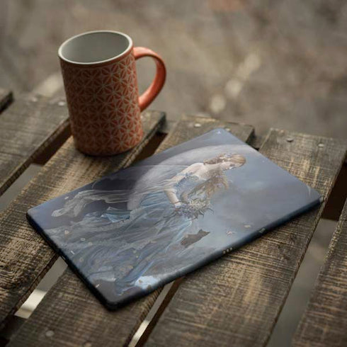 Fairy with Black Cat Sitting on Moon by Nene Thomas iPad Skins