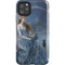 Fairy with Black Cat Sitting on Moon by Nene Thomas iPhone Cases