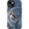 Fairy with Black Cat Sitting on Moon by Nene Thomas iPhone 15 Impact Case