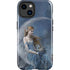Fairy with Black Cat Sitting on Moon by Nene Thomas iPhone 15 Impact Case