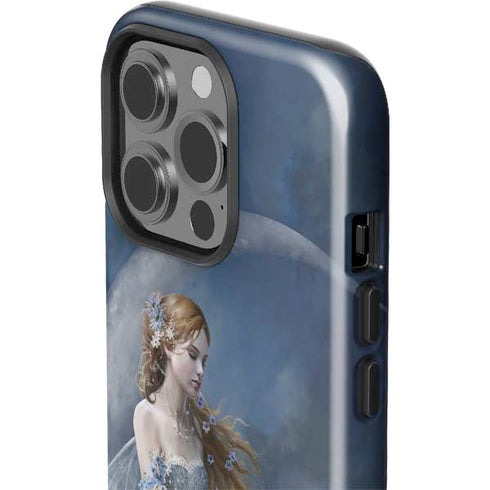 Fairy with Black Cat Sitting on Moon by Nene Thomas iPhone 15 Pro Impact Case