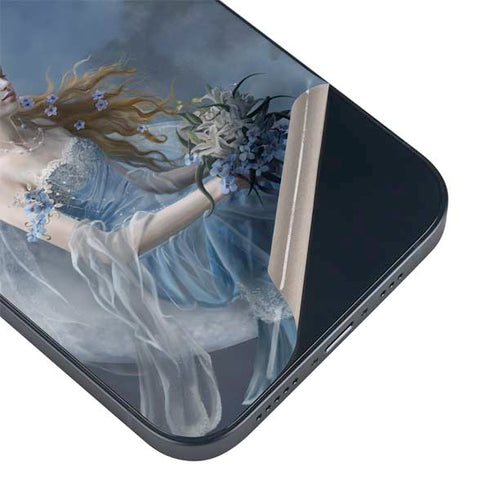 Fairy with Black Cat Sitting on Moon by Nene Thomas iPhone 15 Skin