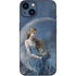 Fairy with Black Cat Sitting on Moon by Nene Thomas iPhone 15 Skin