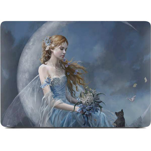 Fairy with Black Cat Sitting on Moon by Nene Thomas Apple MacBook Air Skin