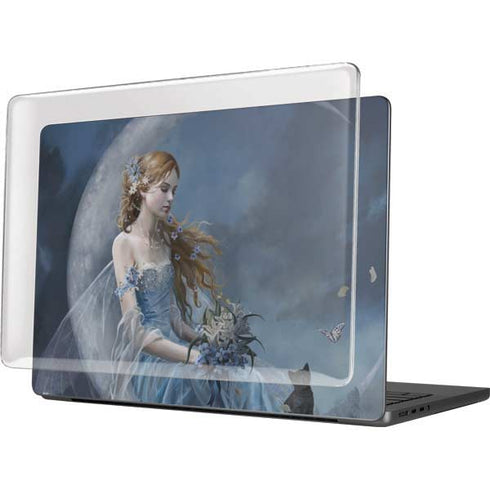 Fairy with Black Cat Sitting on Moon by Nene Thomas MacBook Pro 14in (2021-24) Case plus Skin