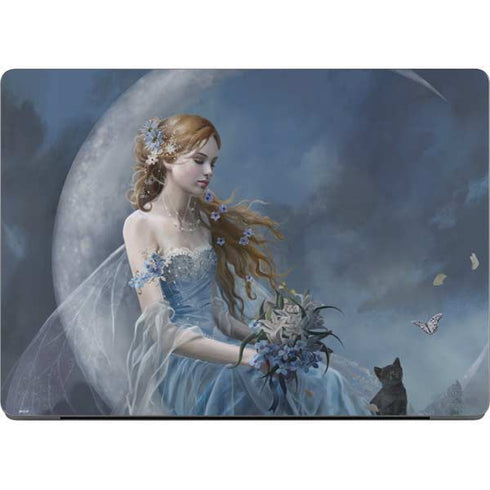 Fairy with Black Cat Sitting on Moon by Nene Thomas Apple MacBook Pro 14-inch Skin