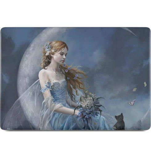 Fairy with Black Cat Sitting on Moon by Nene Thomas MacBook Skins