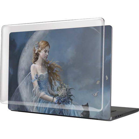 Fairy with Black Cat Sitting on Moon by Nene Thomas MacBook Cases
