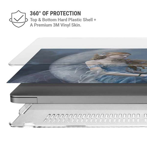 Fairy with Black Cat Sitting on Moon by Nene Thomas MacBook Cases