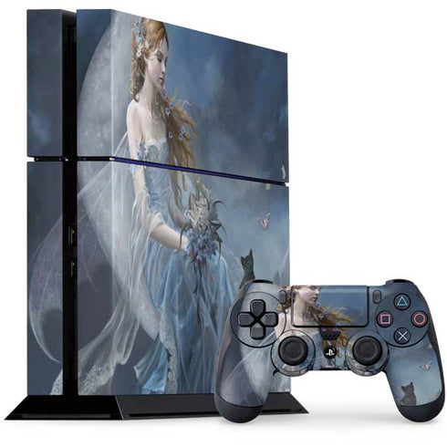 Fairy with Black Cat Sitting on Moon by Nene Thomas PlayStation PS4 Skins