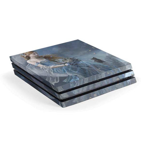 Fairy with Black Cat Sitting on Moon by Nene Thomas PlayStation PS4 Skins