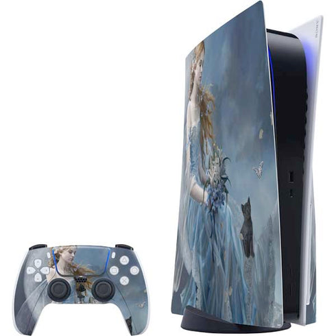 Fairy with Black Cat Sitting on Moon by Nene Thomas PlayStation PS5 Skins