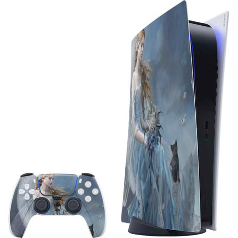 Fairy with Black Cat Sitting on Moon by Nene Thomas PlayStation PS5 Skins