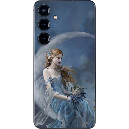 Fairy with Black Cat Sitting on Moon by Nene Thomas Galaxy A16 5G Skin