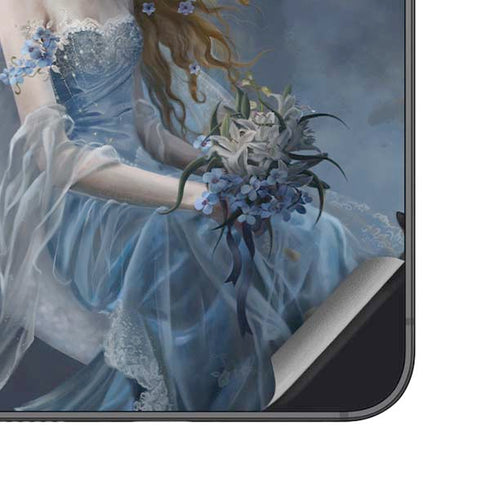 Fairy with Black Cat Sitting on Moon by Nene Thomas Galaxy A16 5G Skin