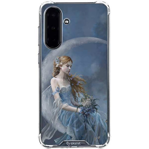Fairy with Black Cat Sitting on Moon by Nene Thomas Galaxy A36 5G Clear Case