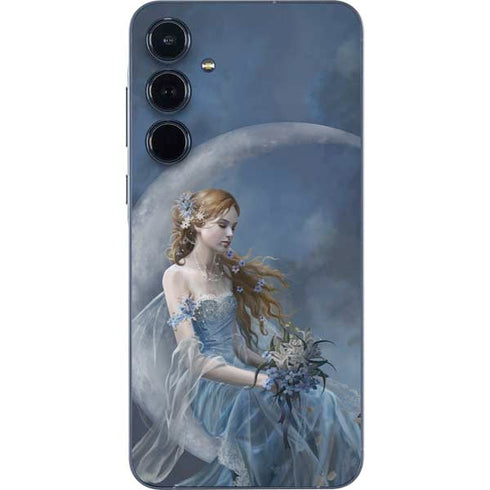Fairy with Black Cat Sitting on Moon by Nene Thomas Galaxy A36 5G Skin