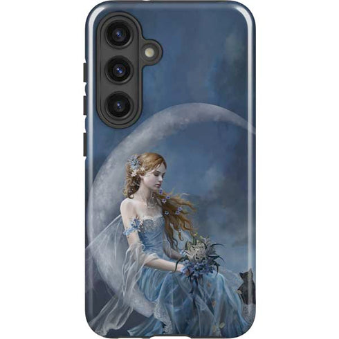 Fairy with Black Cat Sitting on Moon by Nene Thomas Galaxy S25 Impact Case