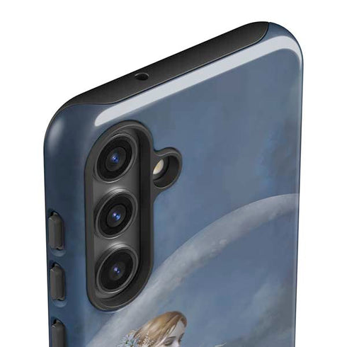 Fairy with Black Cat Sitting on Moon by Nene Thomas Galaxy S25 Impact Case