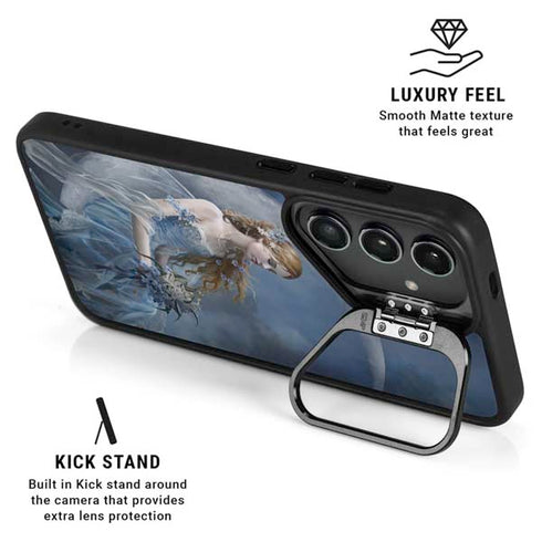 Fairy with Black Cat Sitting on Moon by Nene Thomas Galaxy S24 Kickstand Case