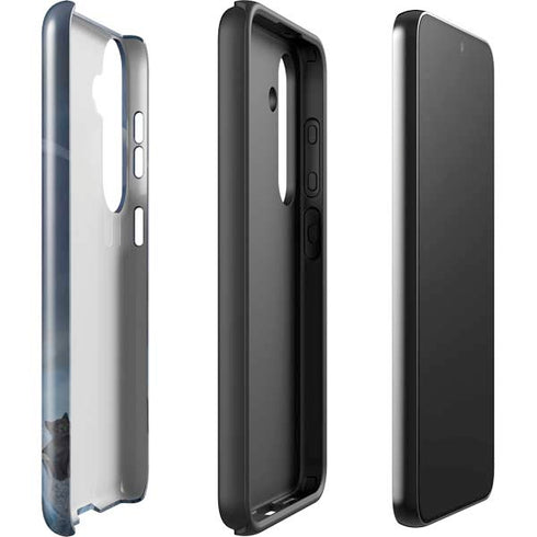 Fairy with Black Cat Sitting on Moon by Nene Thomas Galaxy S25 Plus Impact Case