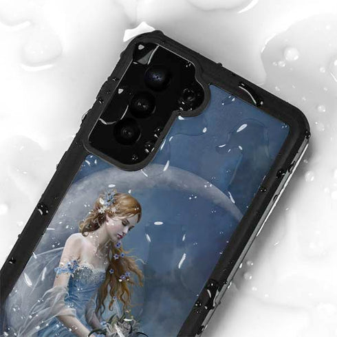 Fairy with Black Cat Sitting on Moon by Nene Thomas Galaxy S24 Plus Waterproof Case
