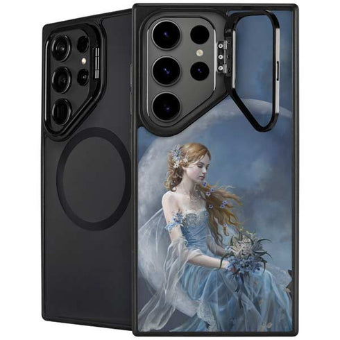 Fairy with Black Cat Sitting on Moon by Nene Thomas Galaxy S24 Ultra Kickstand Case