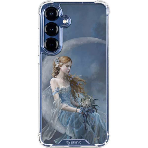 Fairy with Black Cat Sitting on Moon by Nene Thomas Galaxy S25 Clear Case