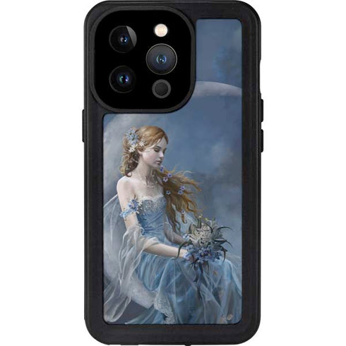 Fairy with Black Cat Sitting on Moon by Nene Thomas iPhone 15 Pro Waterproof Case