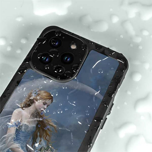 Fairy with Black Cat Sitting on Moon by Nene Thomas iPhone 15 Pro Waterproof Case