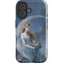 Fairy with Black Cat Sitting on Moon by Nene Thomas iPhone 16 Impact Case