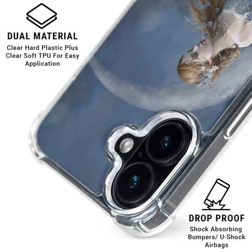 Fairy with Black Cat Sitting on Moon by Nene Thomas iPhone 16 MagSafe Case