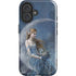 Fairy with Black Cat Sitting on Moon by Nene Thomas iPhone 16 Plus Impact Case