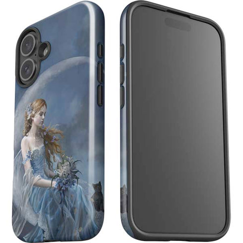 Fairy with Black Cat Sitting on Moon by Nene Thomas iPhone 16 Plus Impact Case