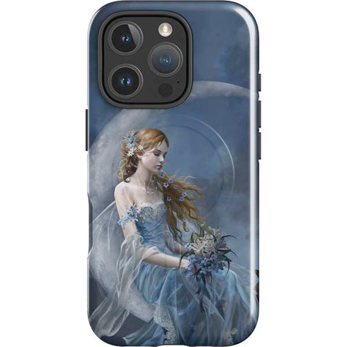 Fairy with Black Cat Sitting on Moon by Nene Thomas iPhone 16 Pro Magsafe Impact Case