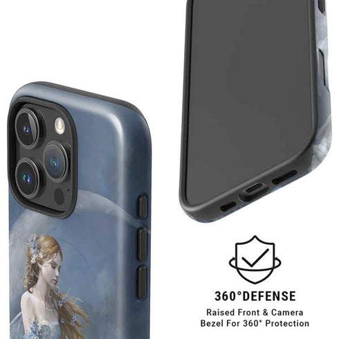 Fairy with Black Cat Sitting on Moon by Nene Thomas iPhone 16 Pro Magsafe Impact Case