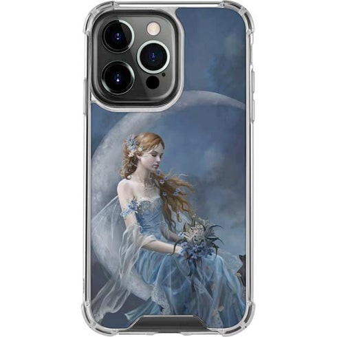Fairy with Black Cat Sitting on Moon by Nene Thomas iPhone 16 Pro Max Clear Case