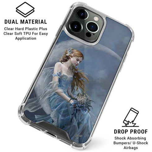 Fairy with Black Cat Sitting on Moon by Nene Thomas iPhone 16 Pro Max Clear Case