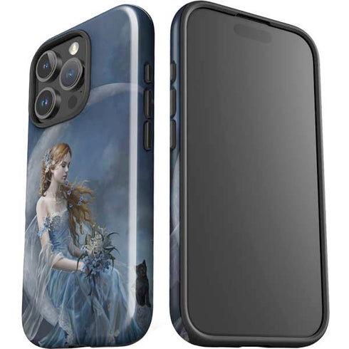 Fairy with Black Cat Sitting on Moon by Nene Thomas iPhone 16 Pro Max Impact Case