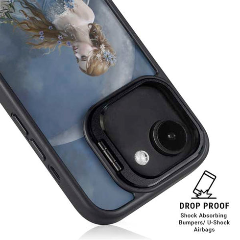Fairy with Black Cat Sitting on Moon by Nene Thomas iPhone 16e Kickstand Case