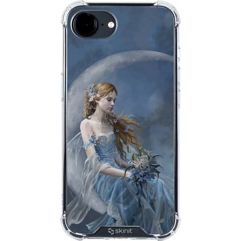 Fairy with Black Cat Sitting on Moon by Nene Thomas iPhone 16e Clear Case