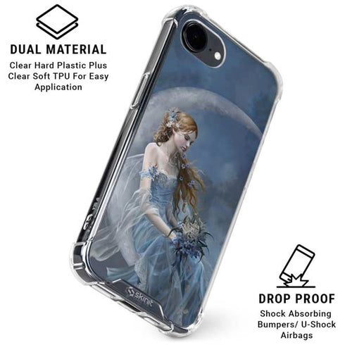 Fairy with Black Cat Sitting on Moon by Nene Thomas iPhone 16e Clear Case