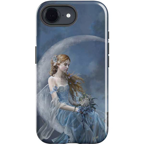 Fairy with Black Cat Sitting on Moon by Nene Thomas iPhone 16e Impact Case