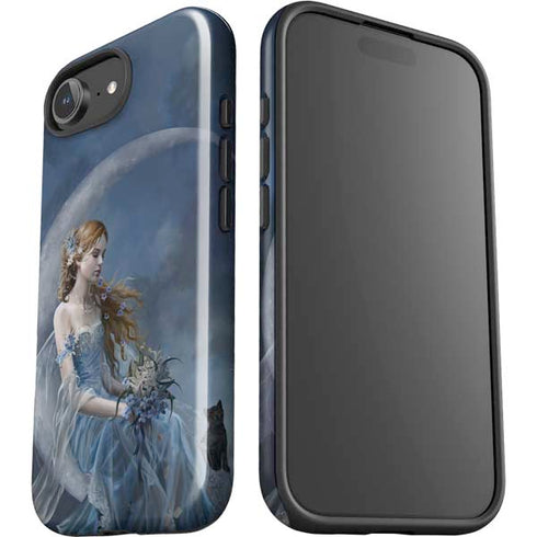 Fairy with Black Cat Sitting on Moon by Nene Thomas iPhone 16e Impact Case