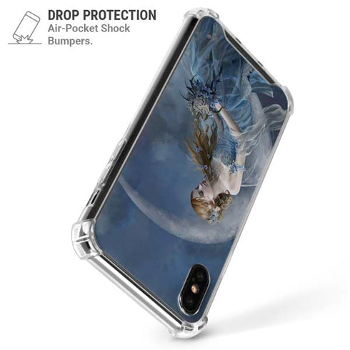 Fairy with Black Cat Sitting on Moon by Nene Thomas iPhone X/XS Clear Case